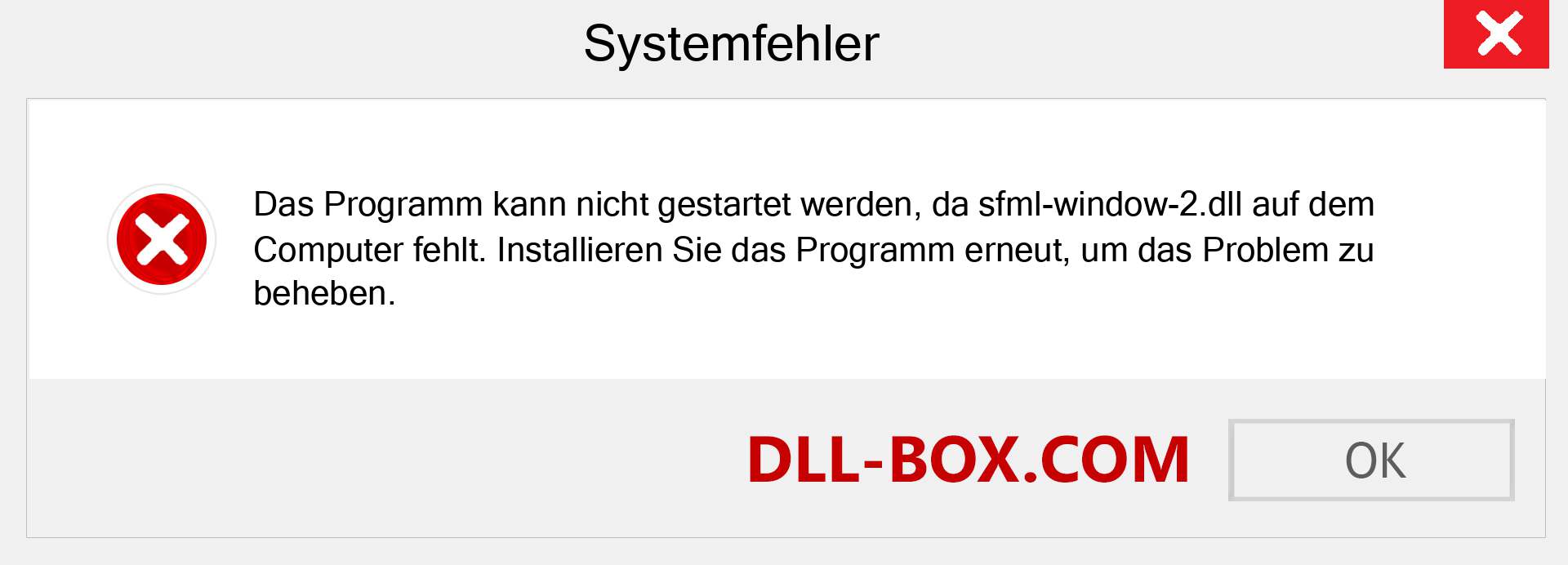 sfml-window-2.dll-Datei fehlt?. Download für Windows 7, 8, 10 - Fix sfml-window-2 dll Missing Error unter Windows, Fotos, Bildern